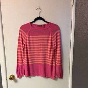 525 America Pink and Orange Striped Sweater